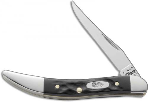 Case Knives: Case Rough Black Small Texas Toothpick Knife, CA-18223