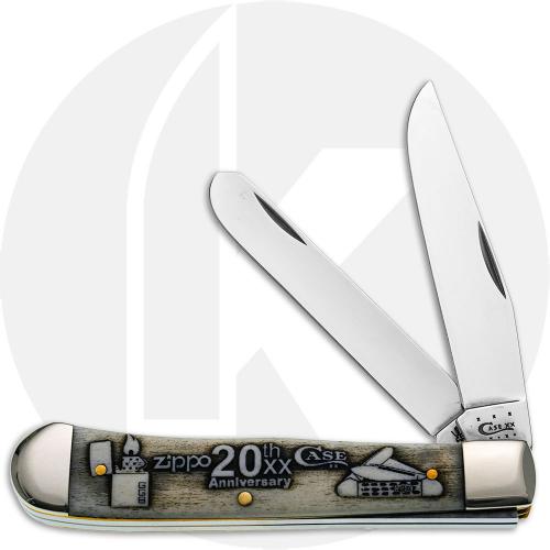 Case Zippo Trapper 20200 Knife - 20th Anniversary - Engraved White Bone - 6254SS - Discontinued - BNIB