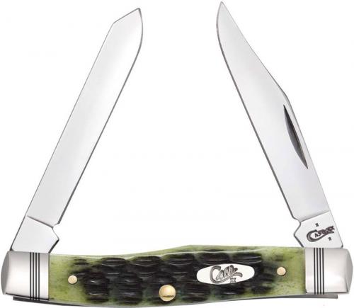 Case Mini Moose Knife 22542 Olive Green Bone 62032SS