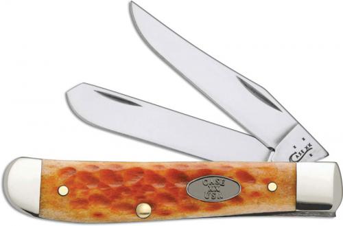 Case Mini Trapper Knife, Pocket Worn Whiskey Bone CV, CA-23007