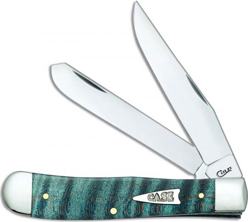 Case Trapper Knife 23360 Turquoise Curly Maple 7254SS