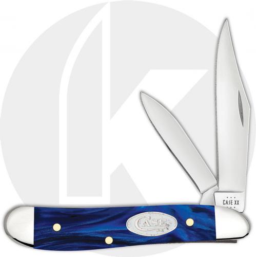 Case Peanut 23446 Knife - SparXX Smooth Blue Pearl Kirinite - 10220SS
