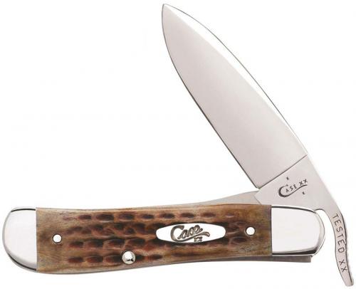Case RussLock Knife 23652 Pocket Worn Burnt Brown Bone 61953 1 / 2LSS