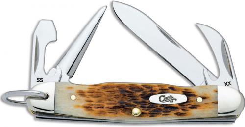 Case Knives: Case Amber Bone Jr. Scout Knife, CA-244