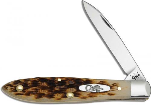 Case Barehead Teardrop Gent Knife, Amber Bone SS, CA-246