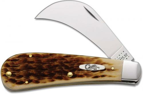 Case Knives: Case Amber Bone Hawk Bill Pruner, CA-249