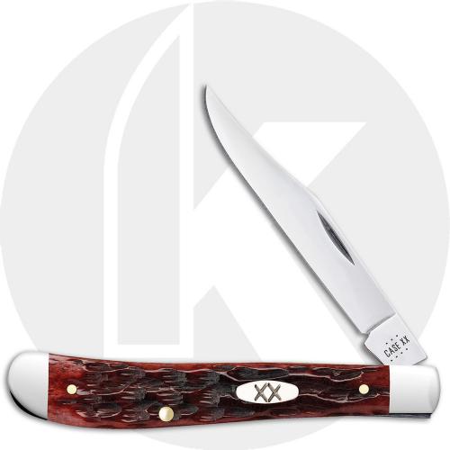 Case Slimline Trapper 25135 Knife - Peach Seed Jigged Mahogany Bone - 61048CS