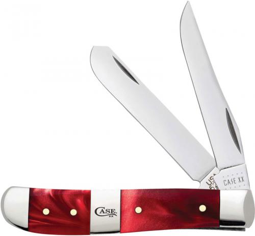 Case Mini Trapper Knife 25273 Red Pearl Kirinite 10207SS