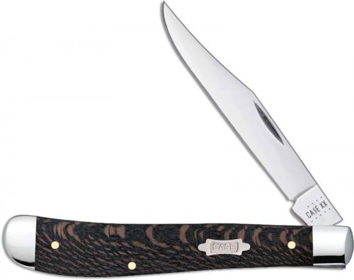 Case Slimline Trapper Knife 25575 Black Sycamore Wood 71048SS