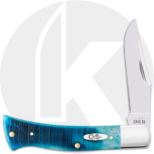 Case Axe Handle 25580 Knife - Sawcut Jigged Caribbean Blue Bone - B61135SS