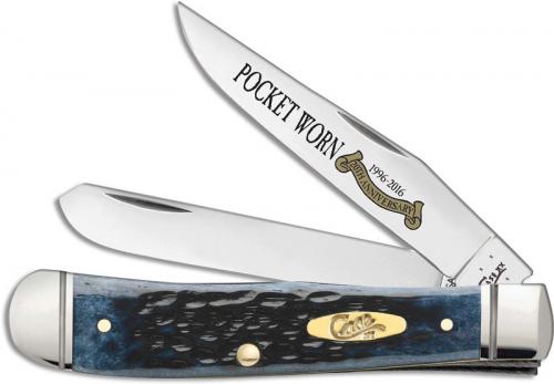 Case Trapper Knife, Pocket Worn Denim Bone, CA-26293