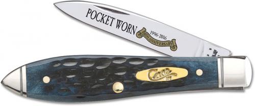 Case Tear Drop Gent Knife, Pocket Worn Denim Bone, CA-26294