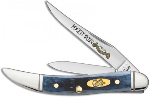 Case Small Texas Toothpick Knife, Pocket Worn Denim Bone, CA-26297