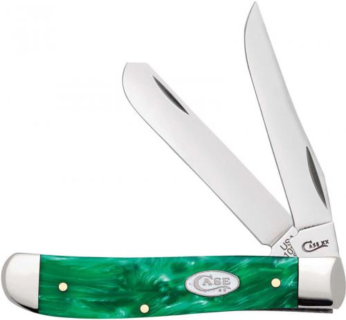 Case Mini Trapper Knife 27374 Green Pearl Kirinite 10207SS