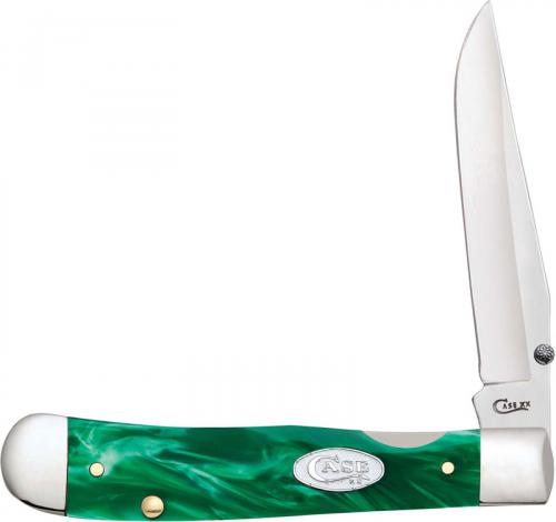 Case Kickstart TrapperLock Knife 27376 Green Pearl Kirinite 10154ACSS