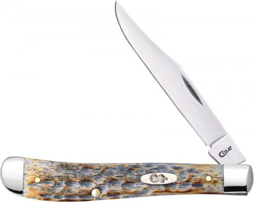 Case Slimline Trapper Knife 27775 Burnt Gray Bone 61048SS