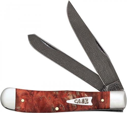 Case Trapper Knife 27810 Maple Burl Damascus CV 7254DAM