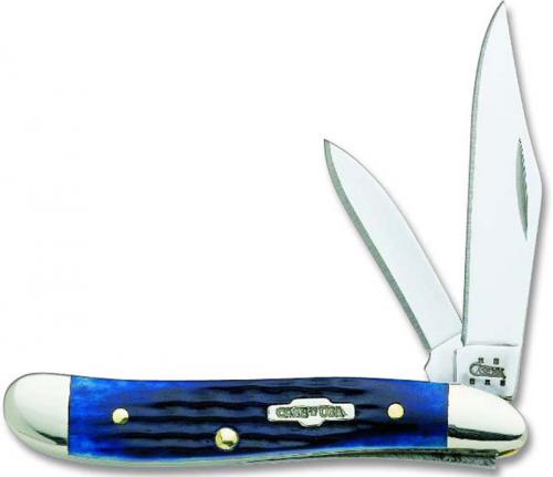 Case Knives: Case Peanut Knife, Navy Blue Bone Handle, CA-2802