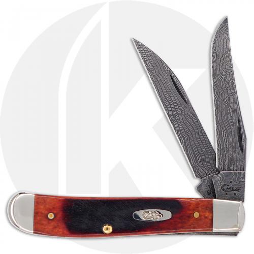 Case Mini Trapper Knife 31304 - Chestnut Bone Damascus - 6207W DAM - Discontinued - BNIB