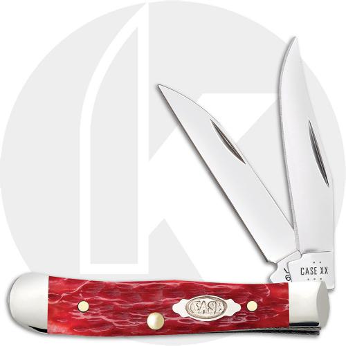 Case Tiny Trapper 31944 Knife - Jigged Dark Red Bone - 62154WCS