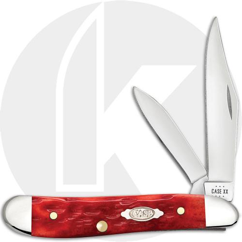 Case Peanut 31948 Knife - Carbon Steel - Dark Red Jigged Bone - 6220CS