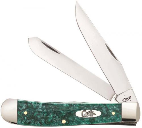 Case Trapper Knife 32580 Green Sparkle Kirinite 10254SS
