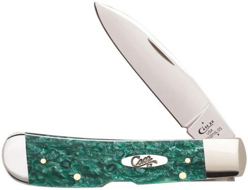 Case Tribal Lock Knife 32585 Green Sparkle Kirinite TB1012010LSS