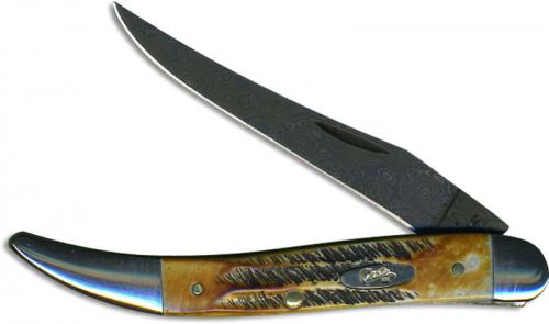 Case Medium Texas Toothpick 34804 Limited Damascus Blade BoneStag Handle 6.510094DAM