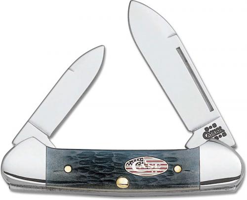Case Baby Butterbean Knife 03514 - Stars and Stripes - Pitch Black Bone - 62132SS - Discontinued - BNIB
