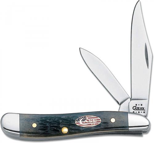 Case Peanut Knife 03515 - Stars and Stripes - Pitch Black Bone - 6220SS - Discontinued - BNIB