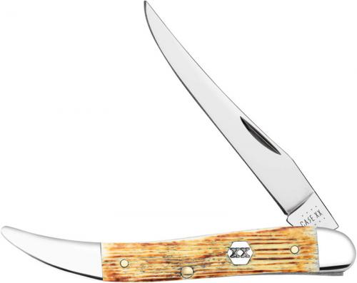 Case Medium Texas Toothpick Knife 36724 Burnt Cream Bone 610094SS