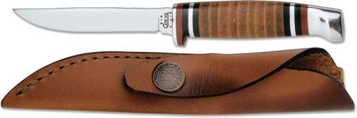 Case Knives Case Hunting Knife, 3 1/8 Finn with Leather Handle, CA-379