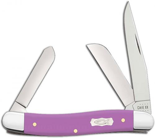 Case Medium Stockman Knife 39162 Lilac Ichthus 4318SS