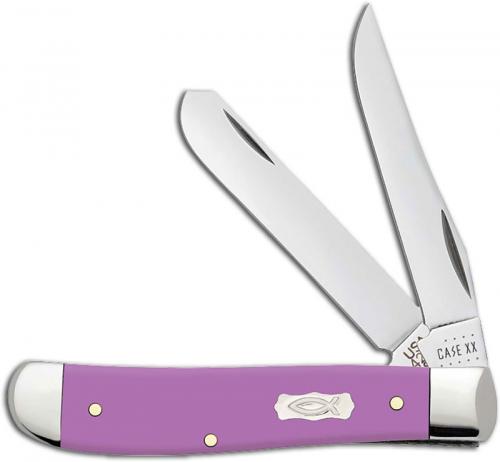 Case Mini Trapper Knife 39163 Lilac Ichthus 4207SS