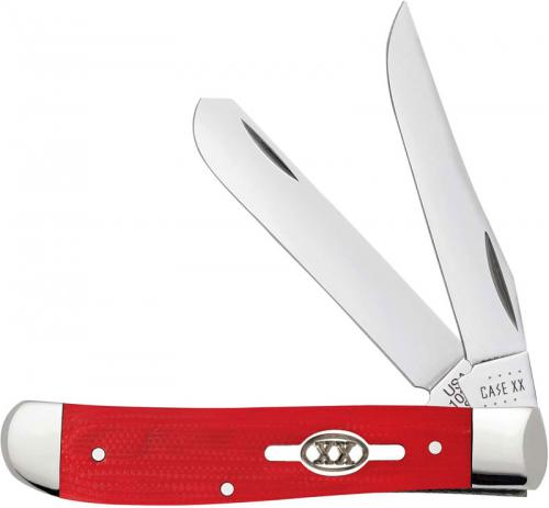 Case Mini Trapper Knife 45402 Smooth Red G10 10207SS