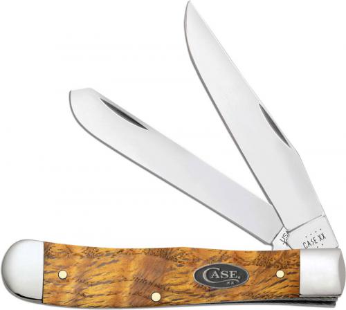 Case Trapper Knife 47120 - Yellow Curly Oak - 7254SS