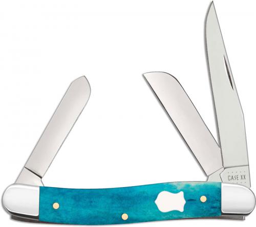 Case Medium Stockman Knife 50663 Caribbean Blue Bone 6318SS
