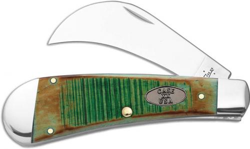 Case Hawkbill Pruner 51581 Knife Burnt Clover Bone 61011SS