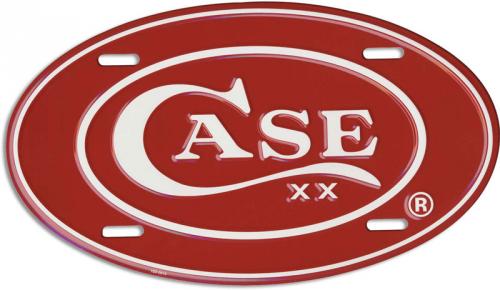 Case 52441 Red and White Oval Case License Plate