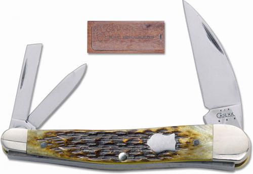 Case Seahorse Whittler Knife 05262 - Case Brothers - ATS-34 - Olive Green Bone - 6355WHSS - Discontinued - BNIB