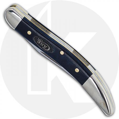 Case Small Texas Toothpick Knife 52804 Smooth Mediterranean Blue Bone