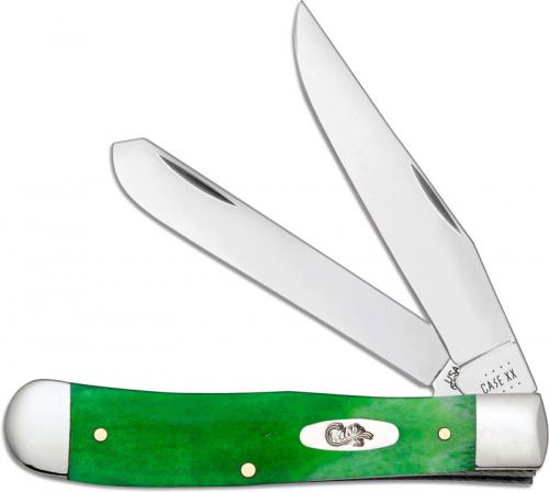 Case Trapper Knife 52820 Smooth Brilliant Green Bone 6254SS