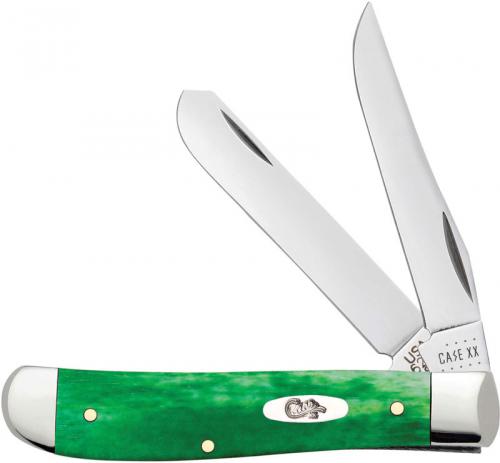 Case Mini Trapper Knife 52824 Smooth Brilliant Green Bone 6207SS