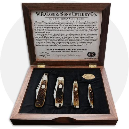 Case Brothers 05297 Springville Factory Commemorative Set - Antique Bone - Discontinued - BNIB
