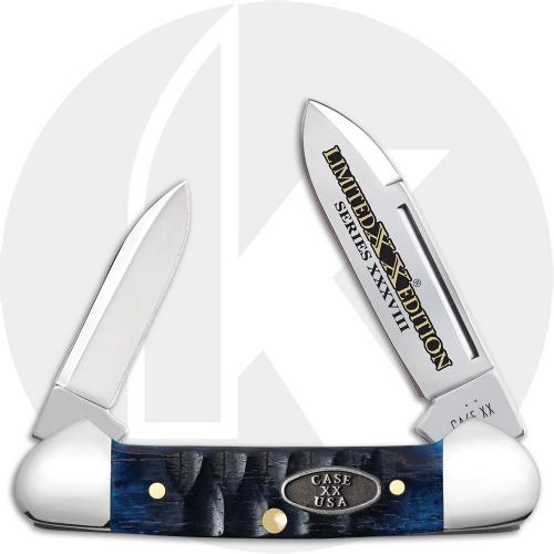 Case XX Baby Butterbean 53982 Knife - Gator Jigged Ocean Blue Bone - 62132SS