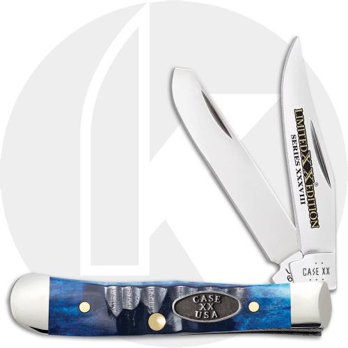Case XX Tiny Trapper 53984 Knife - Gator Jigged Ocean Blue Bone - 62154SS