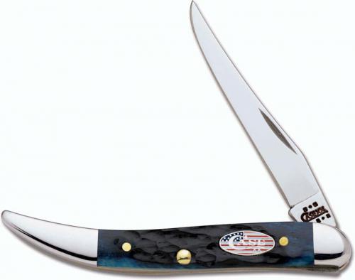 Case Small Texas Toothpick Knife 05658 - 4th of July - Blue Bone - 610096SS - Discontinued - BNIB