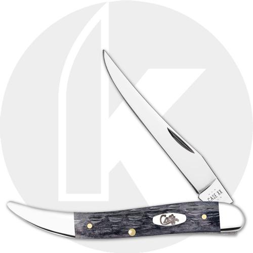 Case Medium Texas Toothpick 58421 Knife - Crandall Jigged Pocket Worn Gray Bone - 610094CS