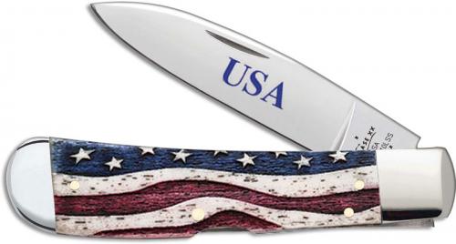 Case Tribal Lock 60245 Star Spangled Patriotic Smooth Natural Bone TB612010LSS