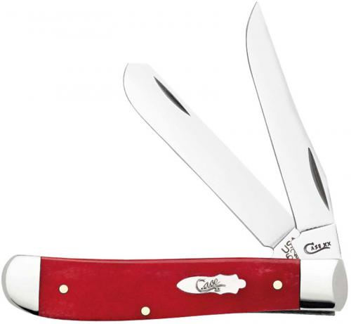 Case Mini Trapper Knife 60546 Smooth Dark Red Bone 6207SS